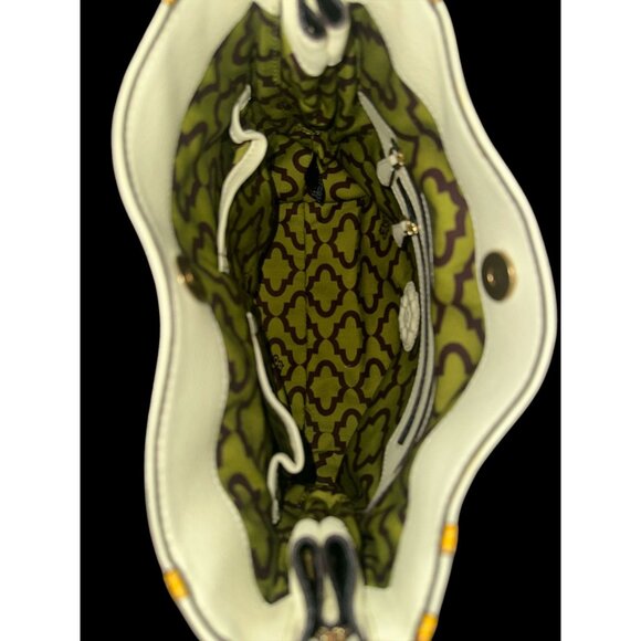 OrYANY Tote Yellow Black Colorblock Italian Pebbled Leather Ruby Bag Convertible - Picture 7 of 10